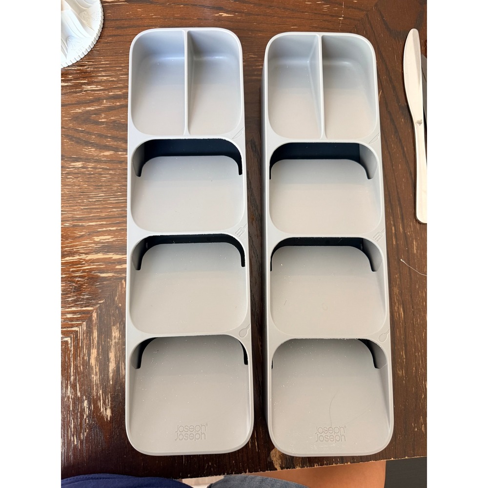 Joseph Joseph DrawerStore Utensil Organizer Grey Compact Flatware Tray Small 2PK